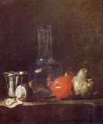 jean-Baptiste-Simeon Chardin, Still Life with Glass Flask and Fruit